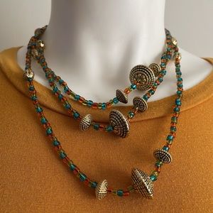 Large crystal glass necklace